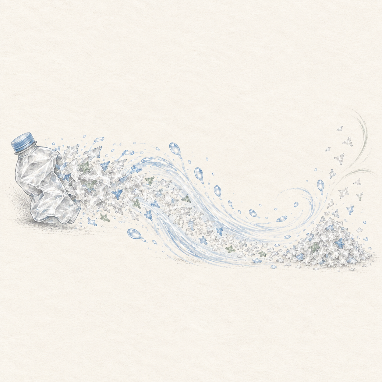 Grind & wash: Bottles are ground into flakes, then scrubbed, washed and spun dry.